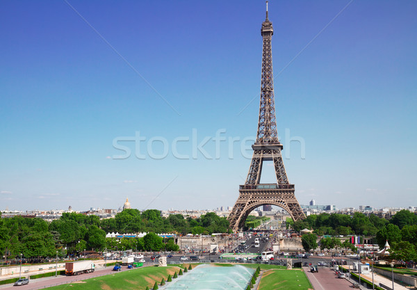 Eiffel Tower París paisaje urbano vista verano día Foto stock © neirfy