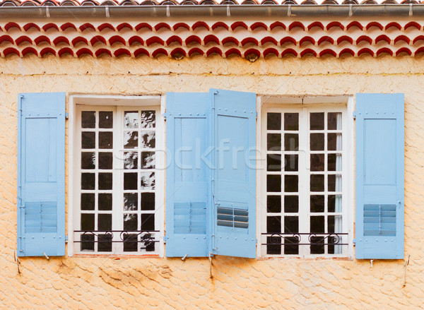 Stok fotoğraf: Fransa · pencereler · mavi · güzel · ayrıntılar