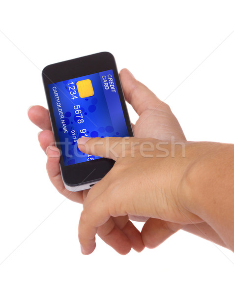 credit card in phone Stock photo © neirfy