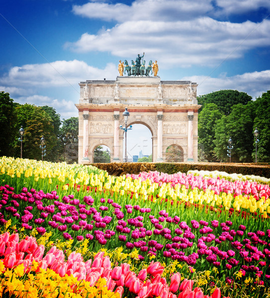 Arc de Triomphe Paris Garten sonnig Frühling Tag Stock foto © neirfy