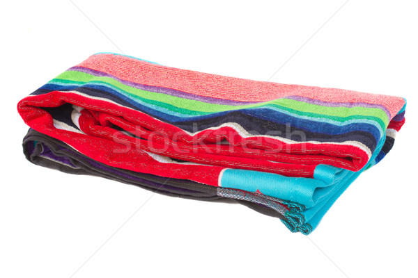 Pliées serviette de plage isolé blanche soleil design [[stock_photo]] © neirfy