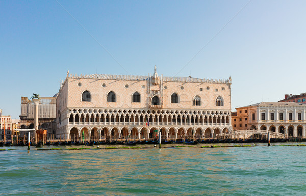 Gondolas and Doge palace, Venice, Italy Stock photo © neirfy