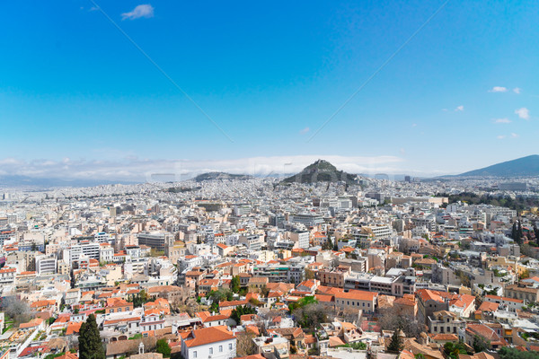 Cityscape of Athens with Lycabettus Hill Stock photo © neirfy