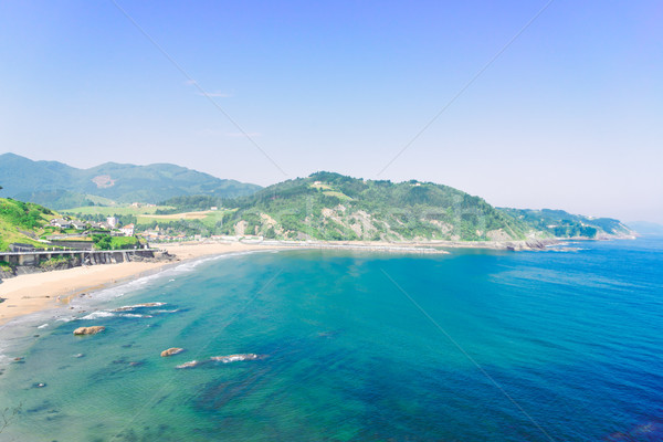 Cantabrian Sea coast and Deba town Stock photo © neirfy