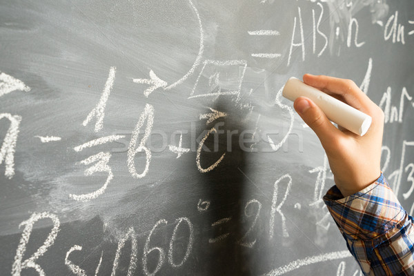 Hand writting on black board Stock photo © neirfy