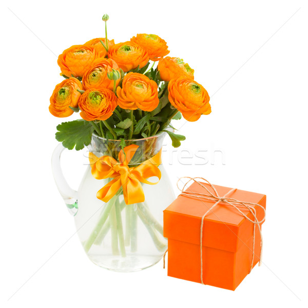 bouquet of ranunculus and gift box Stock photo © neirfy