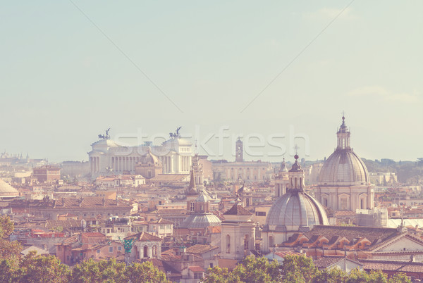 Sziluett Róma Olaszország város nap retro Stock fotó © neirfy