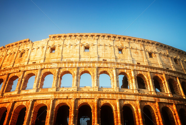 Kolosseum Sonnenuntergang Rom Italien Ruinen sunrise Stock foto © neirfy