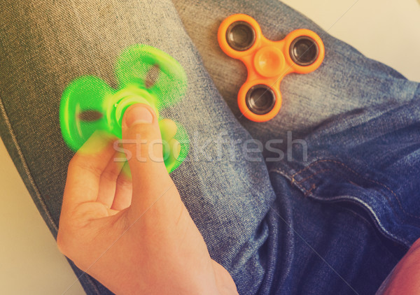 fidget spinner, popular relaxing toy, generic design Stock photo © neirfy