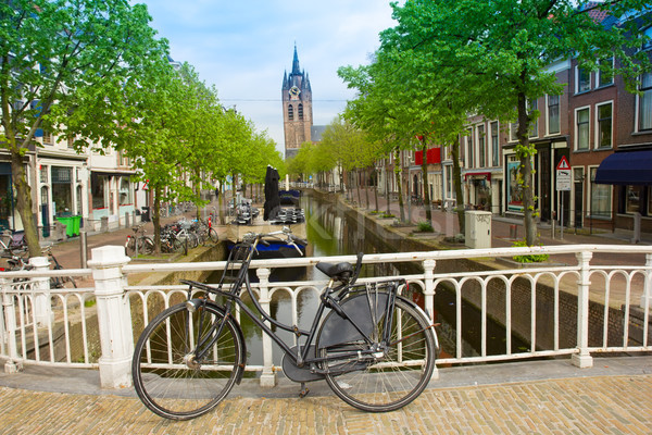 old town of Delft in spring, Holland Stock photo © neirfy