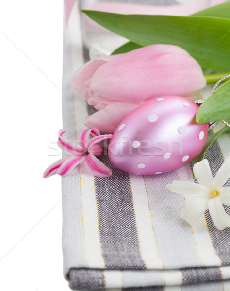 pink easter egg with flowers Stock photo © neirfy