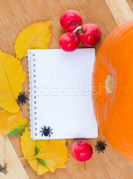 秋 レシピ 空っぽ ノートブック 葉 リンゴ ストックフォト © neirfy