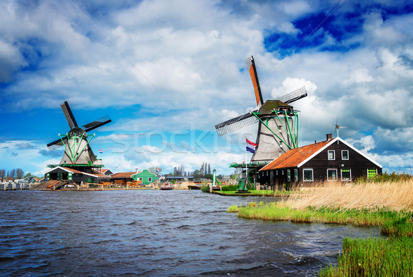 Zdjęcia stock: Holenderski · wiatr · dwa · tradycyjny · Niderlandy · retro