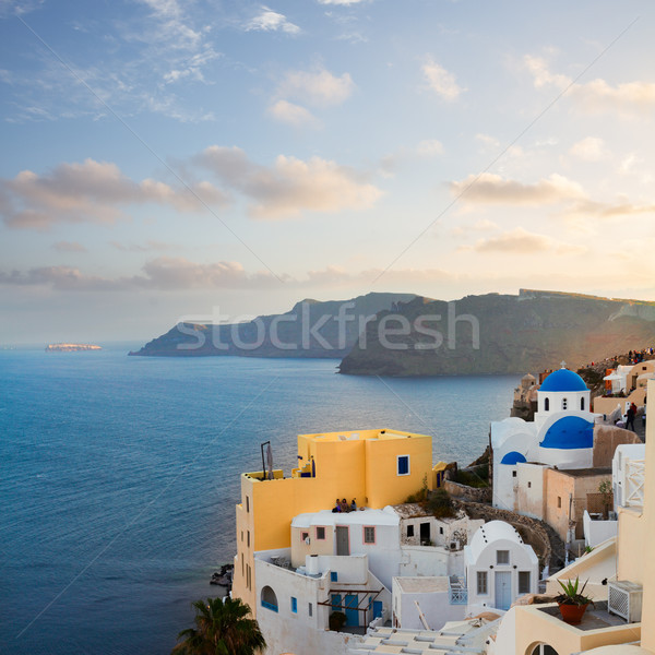 Foto stock: Belo · detalhes · santorini · ilha · Grécia · azul