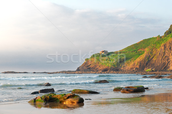 Cantabrian Sea coast and Deba town Stock photo © neirfy