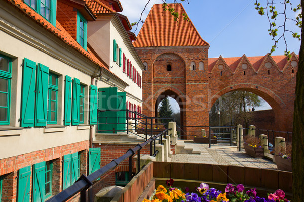 Stockfoto: Straat · oude · binnenstad · Polen · toren · kasteel · huis