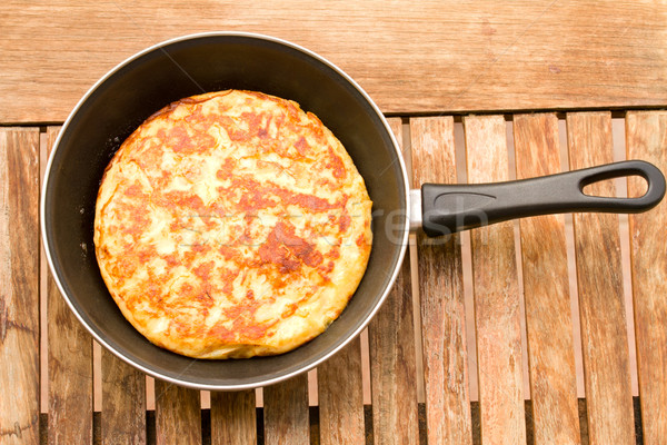 tortilla in pan Stock photo © neirfy