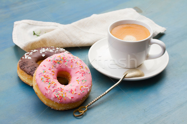 breakfast with donuts Stock photo © neirfy