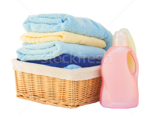 Clothes with detergent in basket Stock photo © neirfy