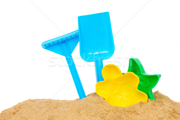 Plaży zabawki piasku kolorowy granicy odizolowany Zdjęcia stock © neirfy