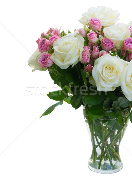 Rosa branco rosas rosa flores Foto stock © neirfy