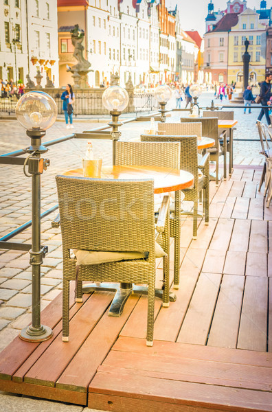 street cafe at spring, Poznan Stock photo © neirfy