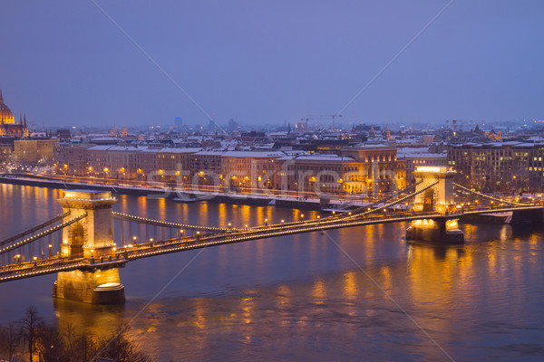 Chain Bridge  from above, Budapest Stock photo © neirfy