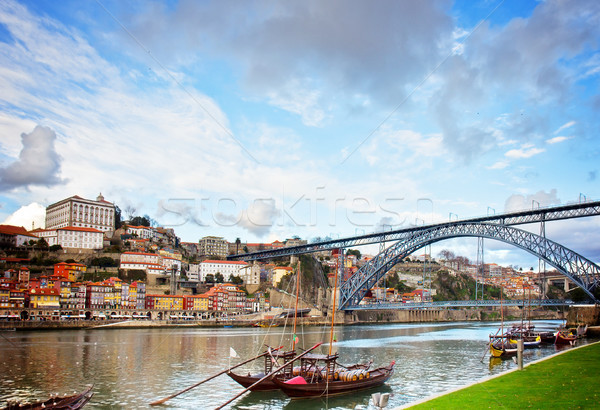 bishops palace and Dom Luis bridge,  Porto Stock photo © neirfy