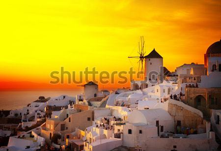 windmill of Oia at sunset, Santorini Stock photo © neirfy