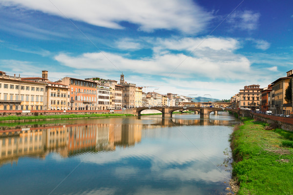 Altstadt Fluss florenz Italien Brücken Wasser Stock foto © neirfy
