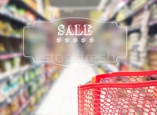 Supermarket streszczenie koszyka sprzedaży tekst działalności Zdjęcia stock © neirfy