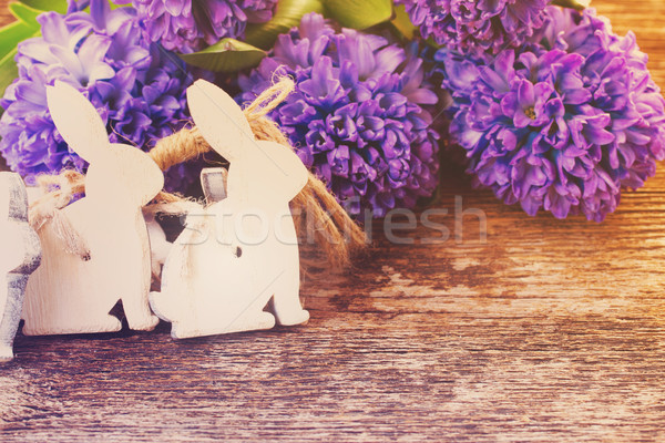 easter eggs with hyacinth Stock photo © neirfy