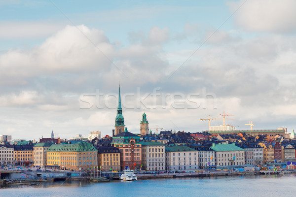 Panoramę Sztokholm Szwecja starówka budynku miasta Zdjęcia stock © neirfy