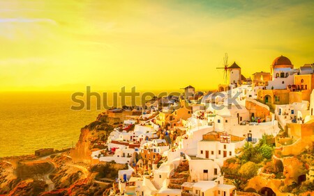 windmill of Oia at sunset, Santorini Stock photo © neirfy