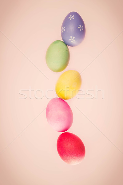 Easter scene with colored eggs Stock photo © neirfy