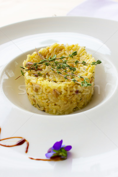 Risotto placa blanco dentro italiano plato Foto stock © neirfy