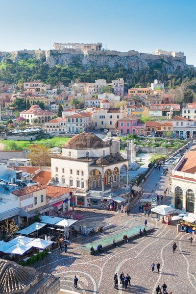 Skyline of Athenth with Acropolis hill Stock photo © neirfy