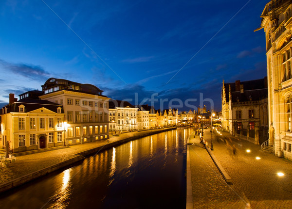 old town of Ghent at night Stock photo © neirfy
