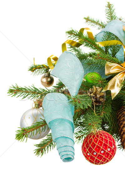 árbol de navidad decoraciones aislado blanco diseno fondo Foto stock © neirfy