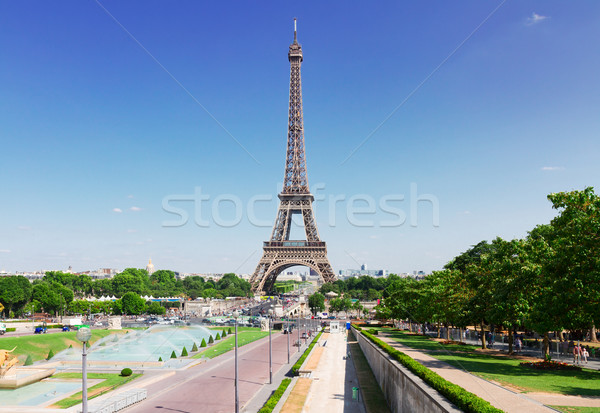 Eyfel Kulesi Paris Cityscape güneşli yaz Stok fotoğraf © neirfy