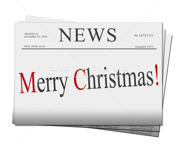 Merry Christmas  newspapers Stock photo © neirfy