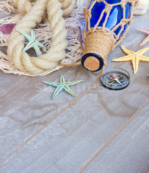 compass on fishing net  Stock photo © neirfy