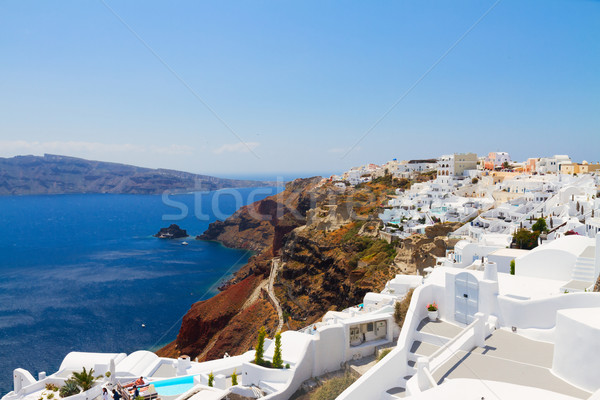 Oia, traditional greek village and Aegan sea, Greece Stock photo © neirfy