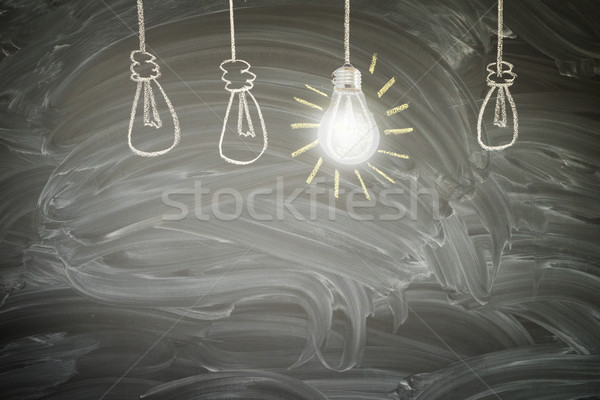 Idea fila lampadine luminoso Foto d'archivio © neirfy