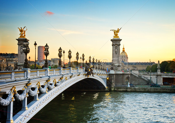 Bridge of Alexandre III in Paris, France Stock photo © neirfy