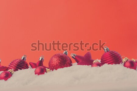 Сток-фото: Рождества · сцена · снега · красный