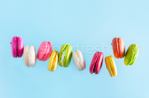 Macaroons cookies on pink Stock photo © neirfy