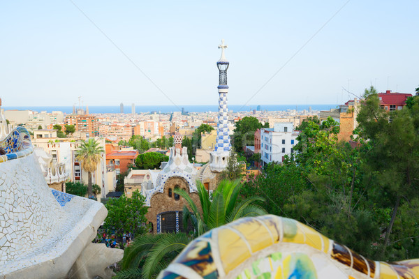 Parco Barcellona cityscape mare costruzione natura Foto d'archivio © neirfy