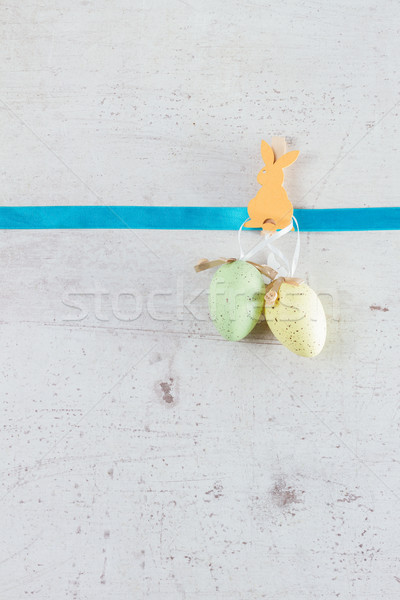Ostern Szene gefärbte Eier bunny Pin Kopie Raum Stock foto © neirfy