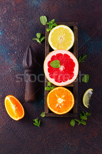 Orange, lemon and grapefruit Stock photo © neirfy